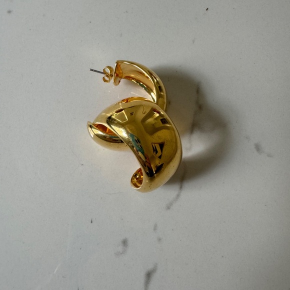 Dorsey Gold-plated Dome Hoop Earrings - Picture 3 of 4